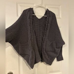 Gray knit cardigan